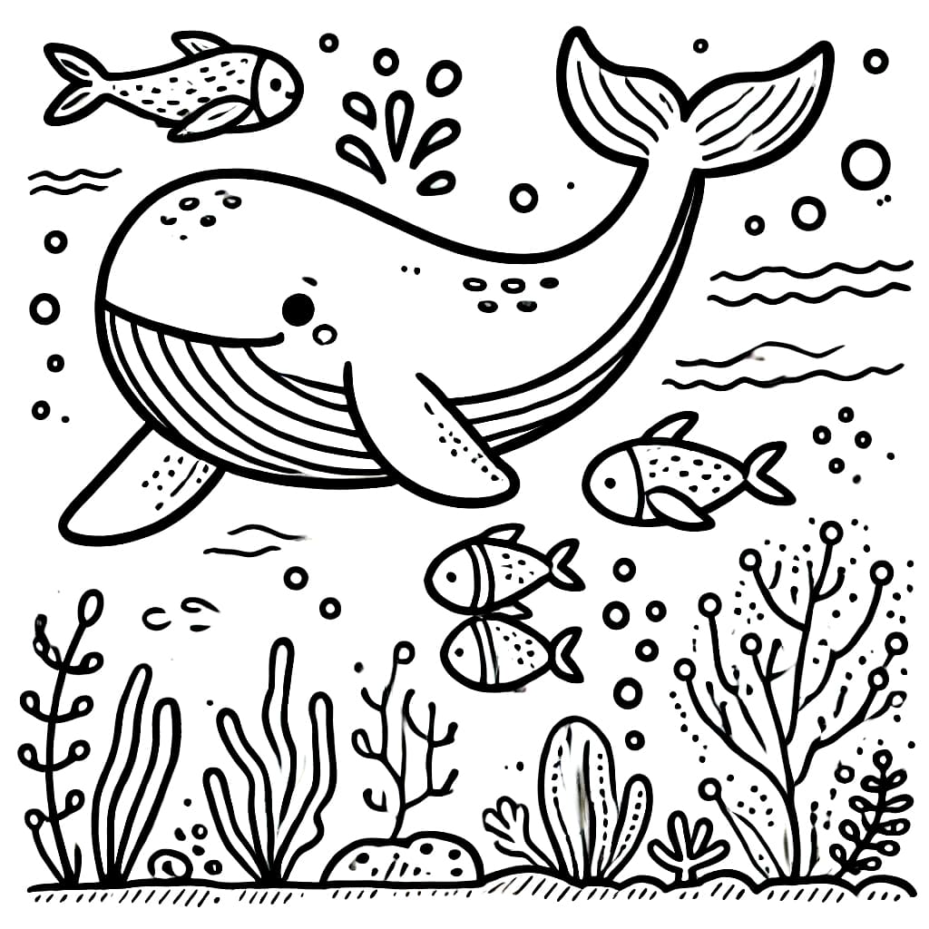 Paus dan ikan yang lucu