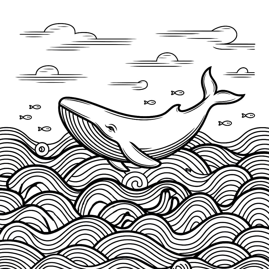 Paus dengan ombak besar