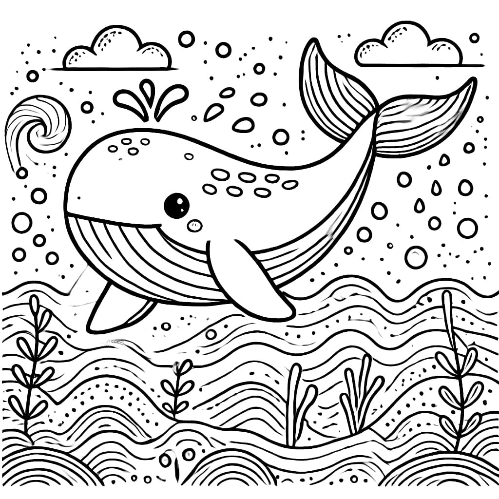 Paus di lautan dan awan