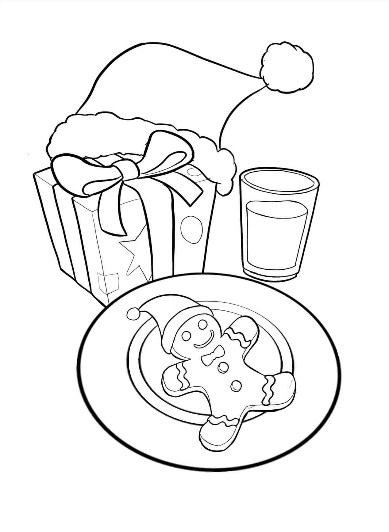 Piring Kuki dan Kotak Hadiah Natal