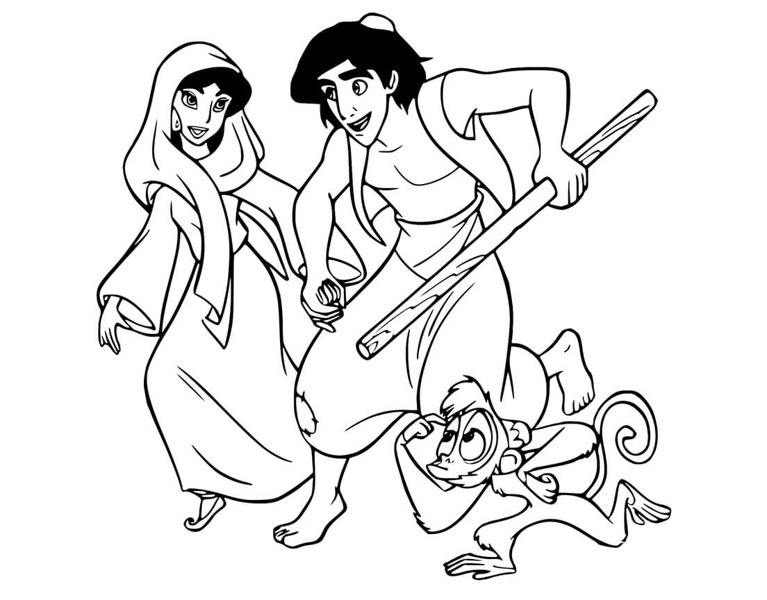 Aladdin dan Jasmine yang Lucu Dengan Monyet
