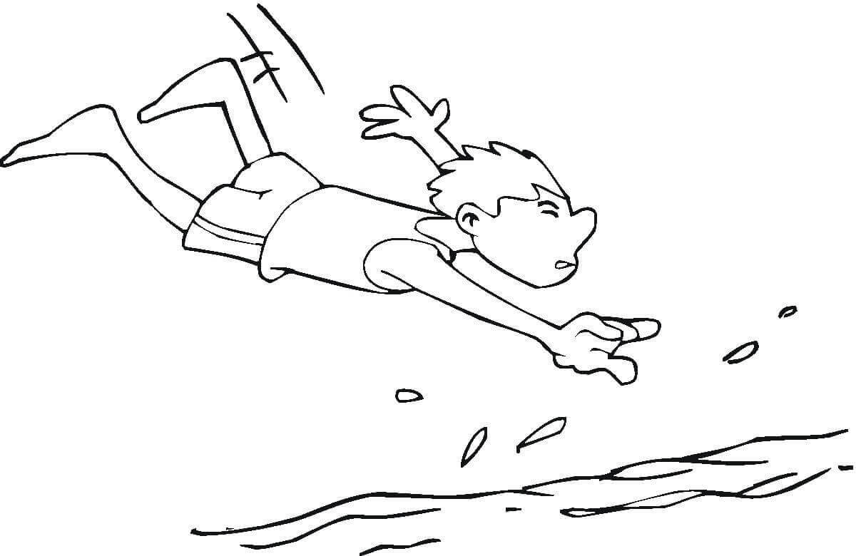 Anak Laki-Laki Lucu Berenang