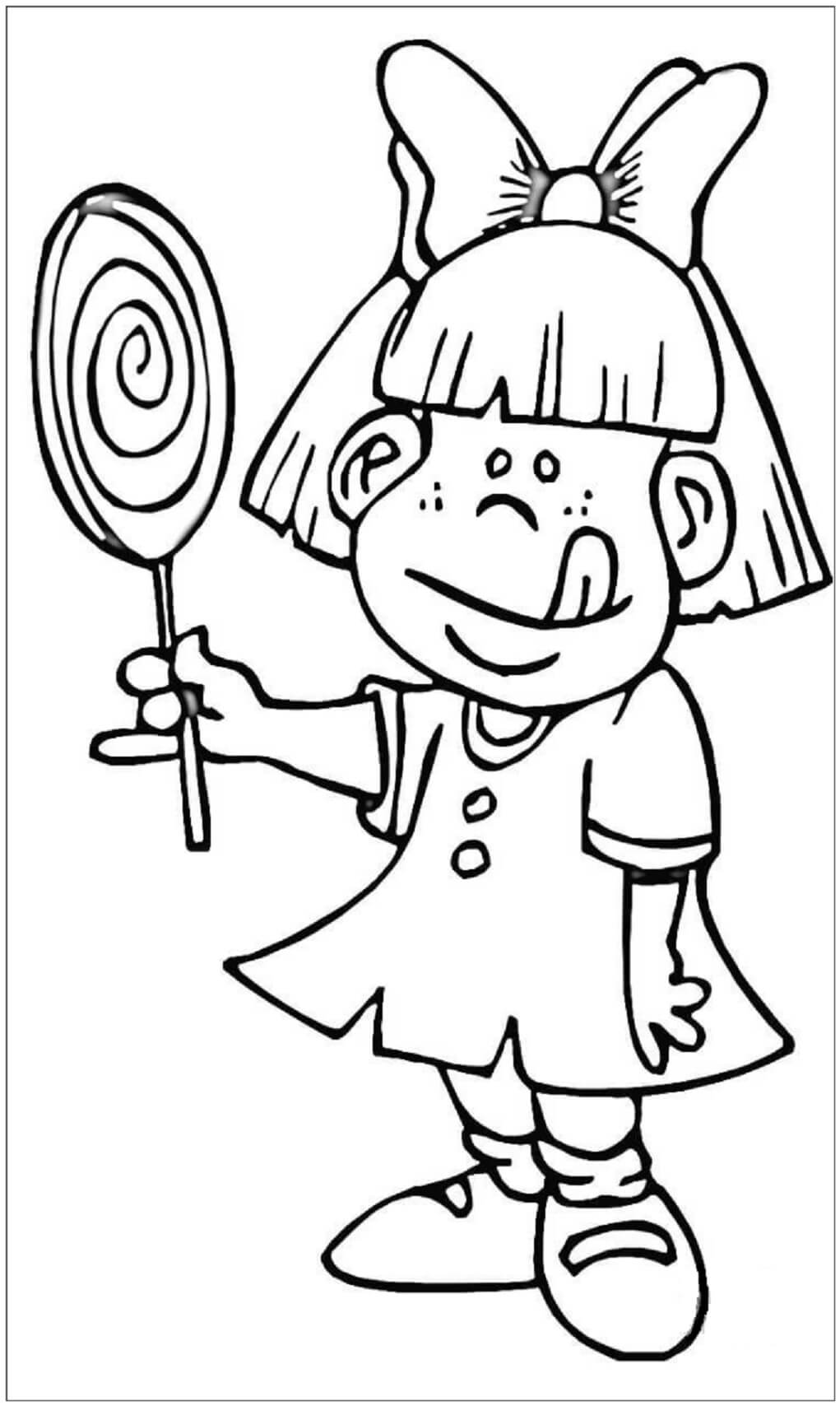 Gadis Kecil Dengan Permen Lolipop