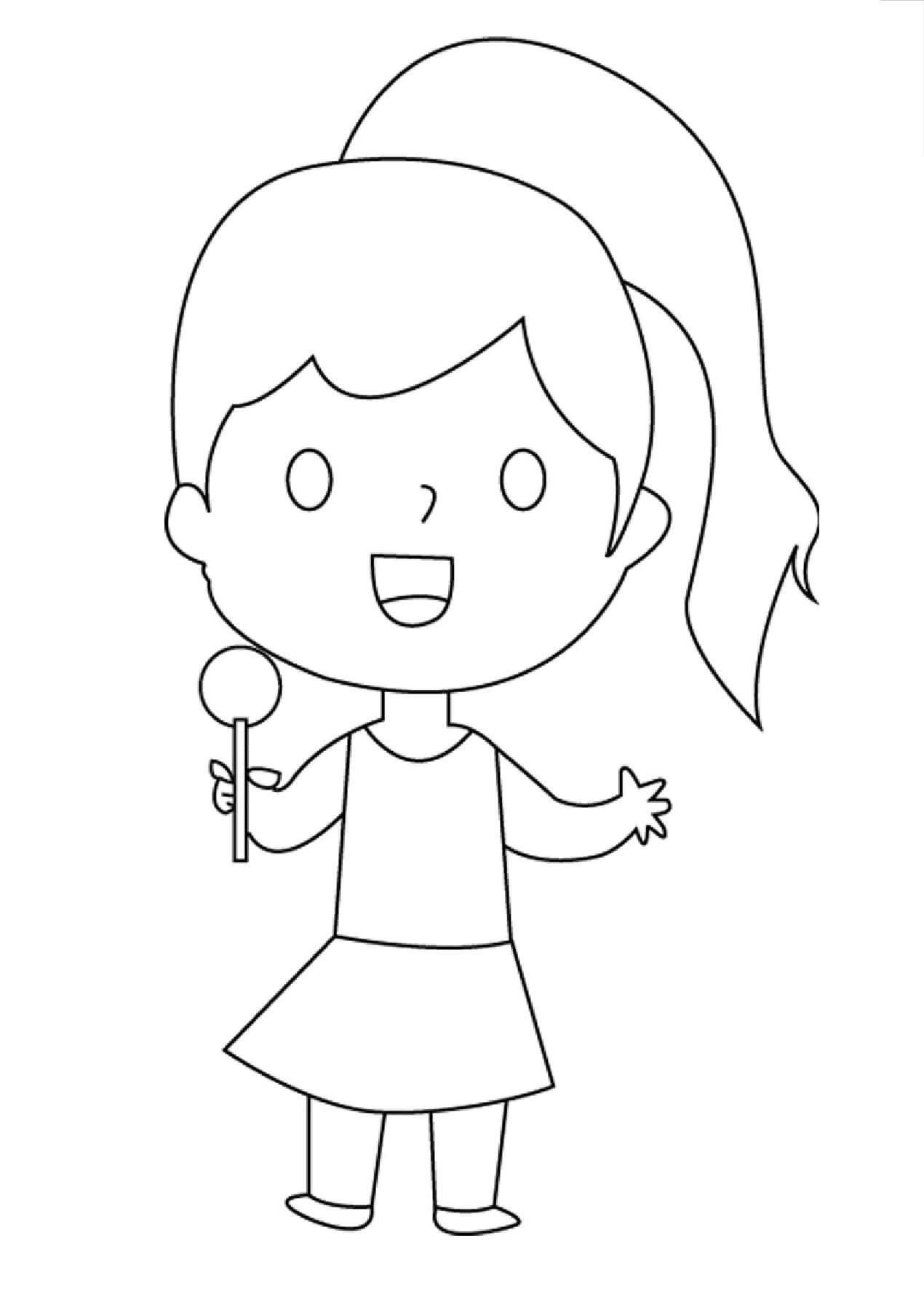 Gadis Menyenangkan Menjilat Lolipop