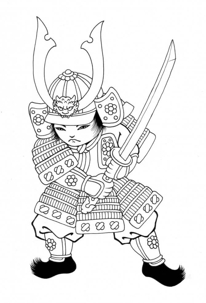 Samurai Chibi Dengan Pedang