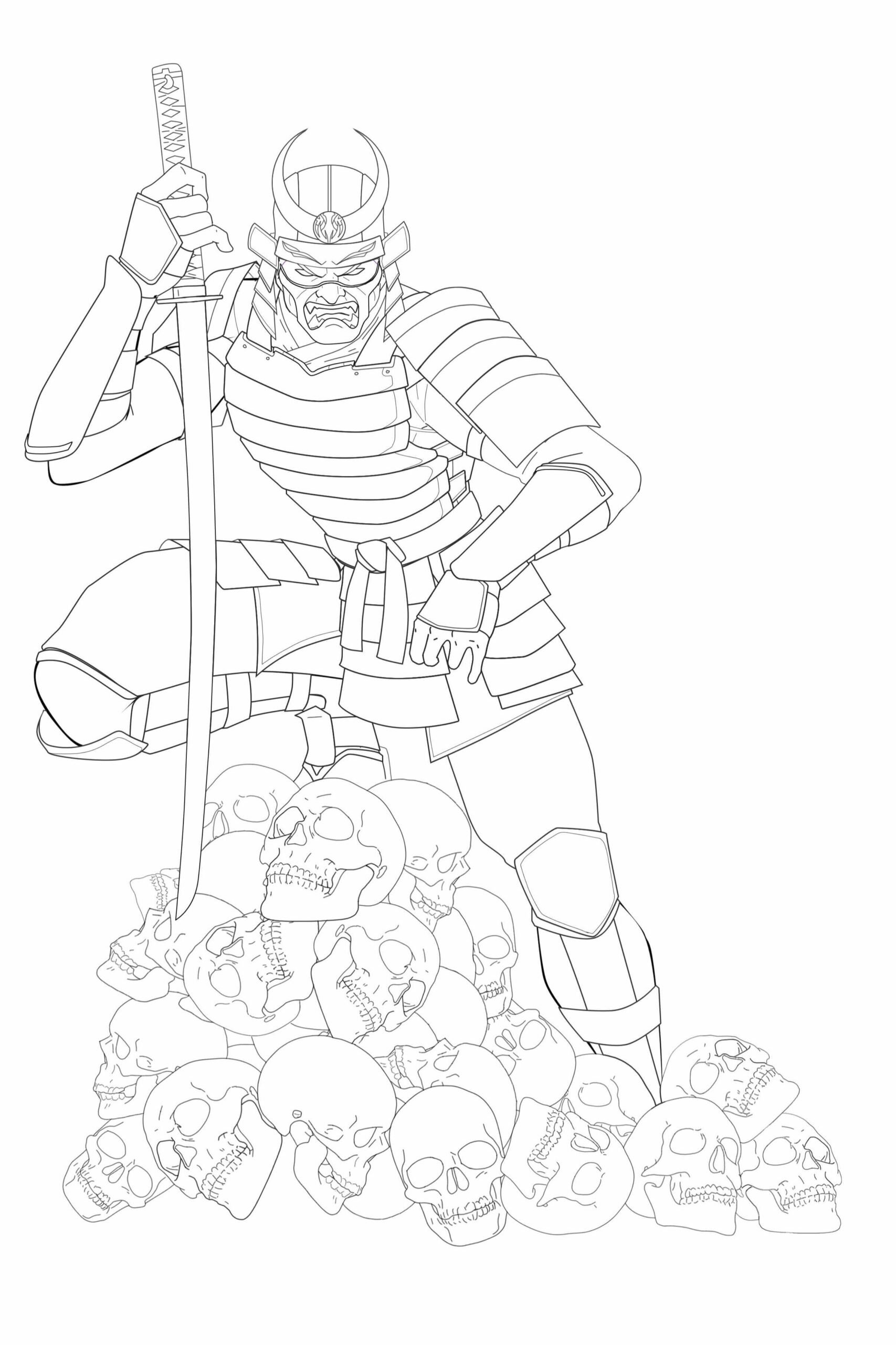 Samurai Dengan Banyak Tengkorak