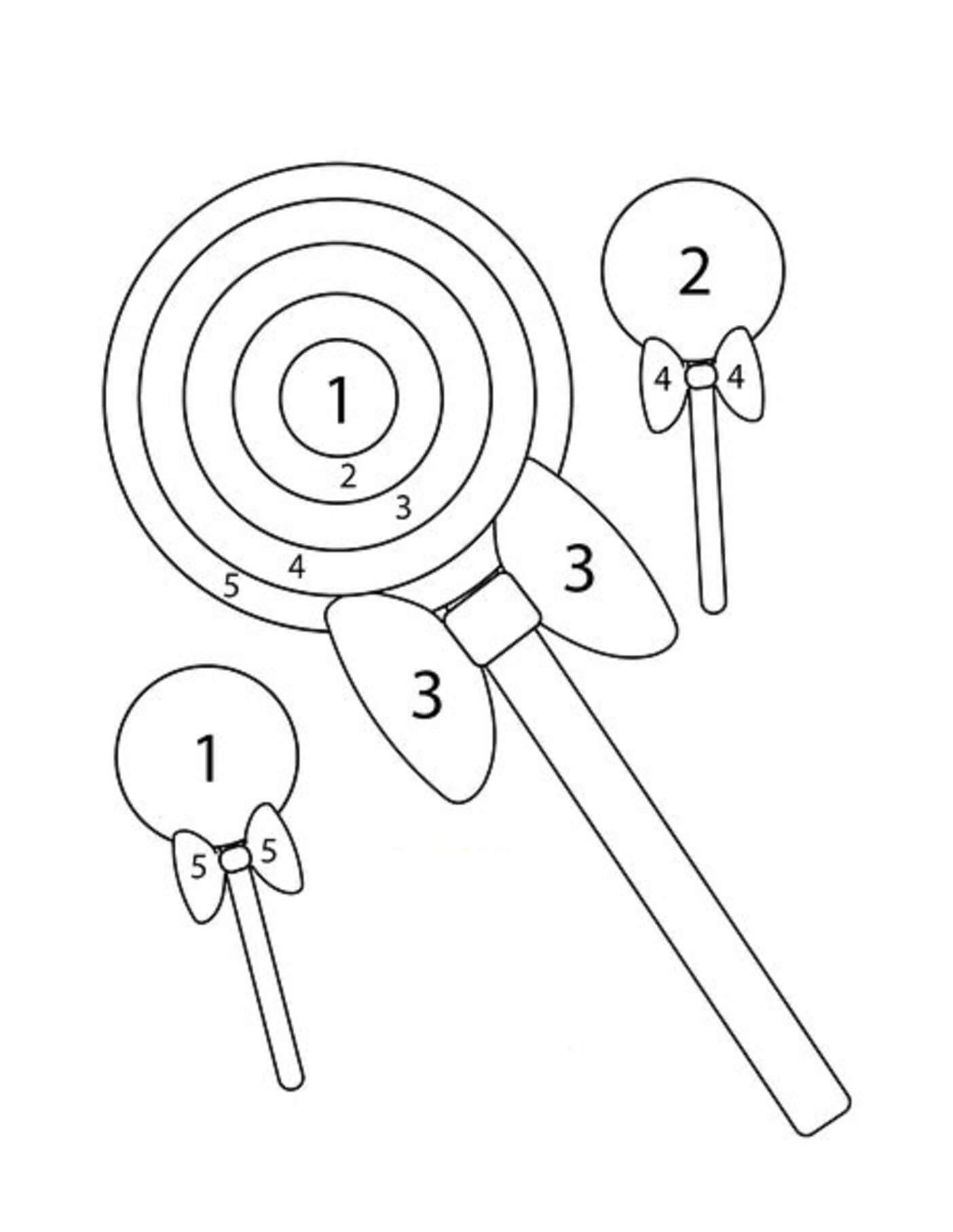Warna Lolipop Dengan Angka
