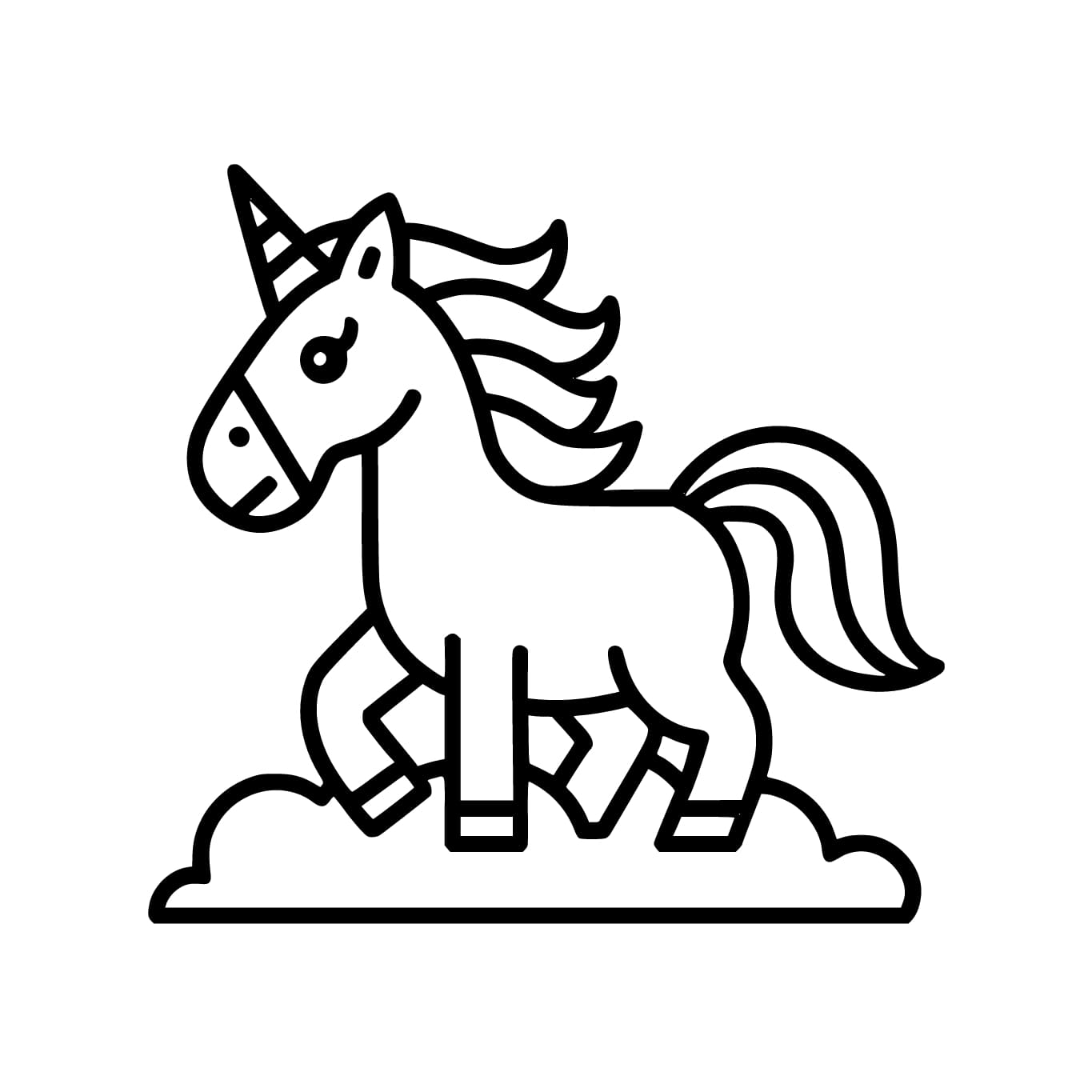 Unicorn kecil dan awan