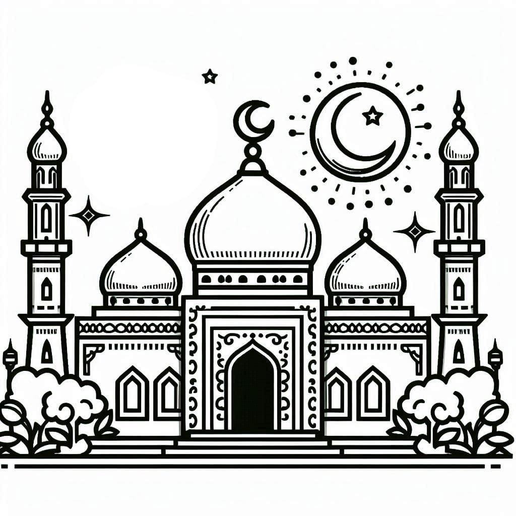 Masjid dengan bulan