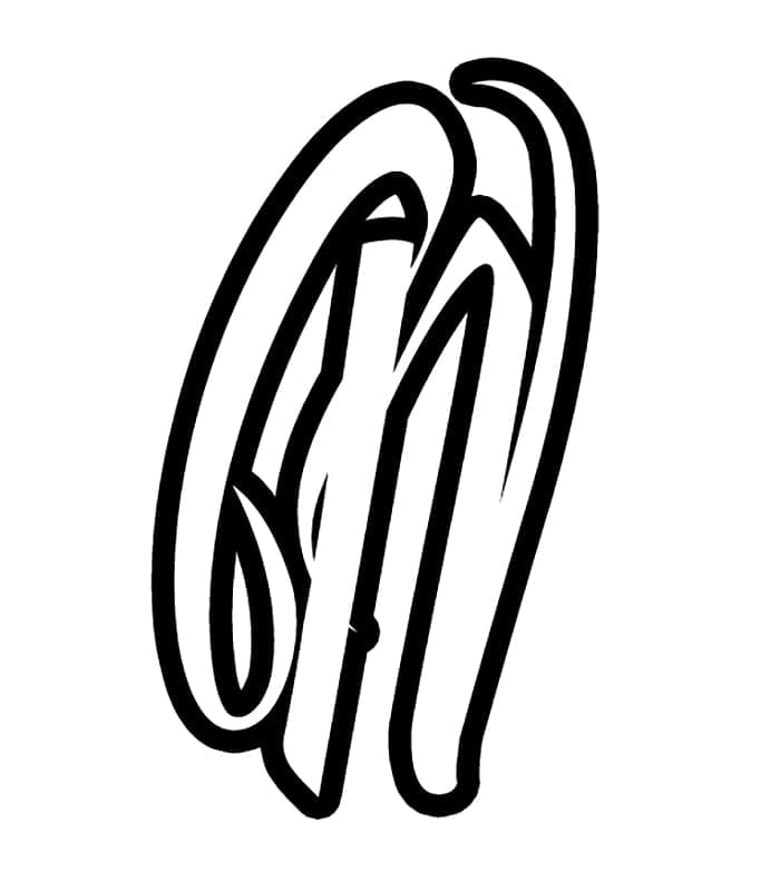 Kaligrafi Alfabet Huruf N