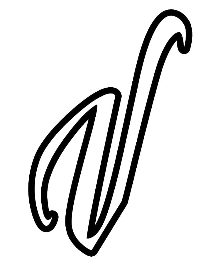 Kaligrafi Alfabet Huruf V