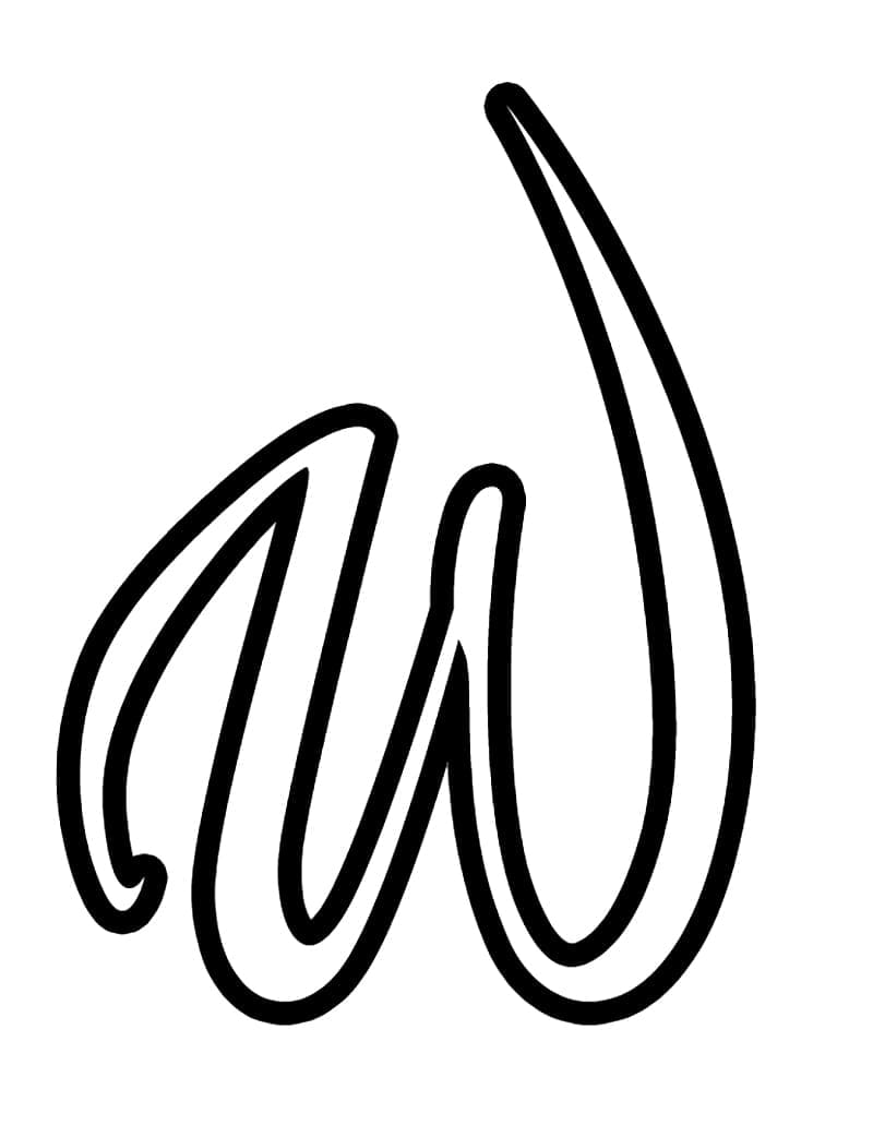 Kaligrafi Alfabet Huruf W