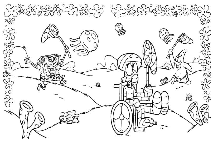 Squidward lucu dengan Spongebob