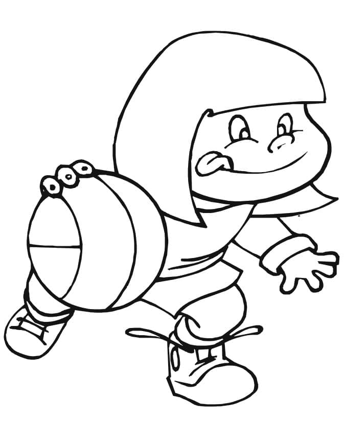 Gadis Kecil Bermain Bola Basket