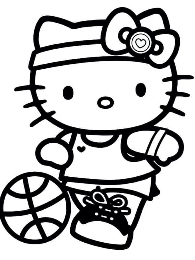 Hello Kitty Bermain Bola Basket