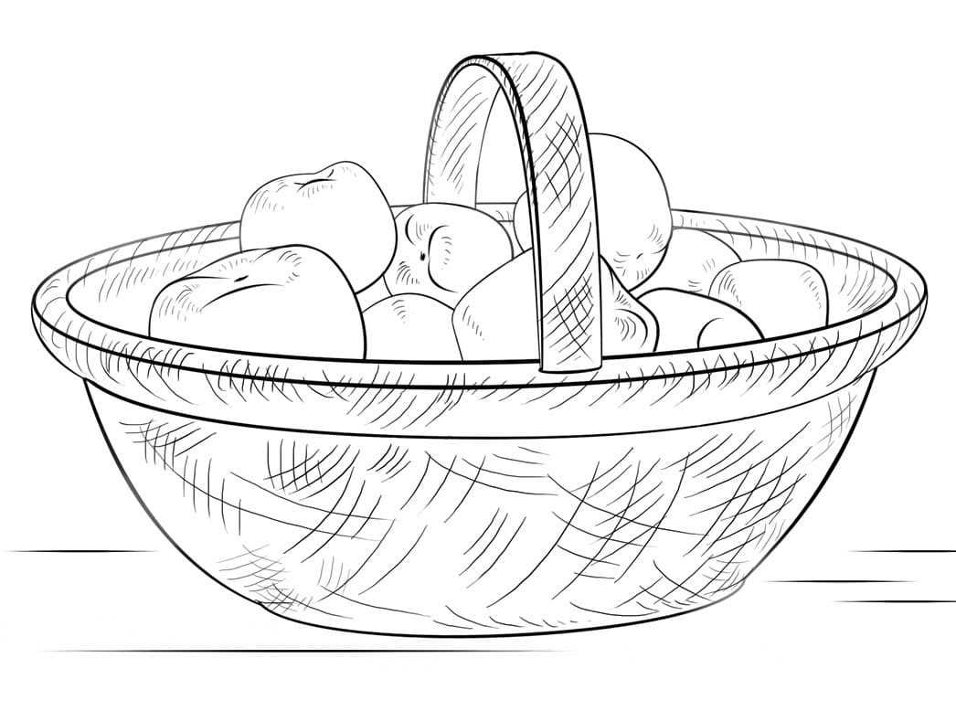 Keranjang dengan Apel