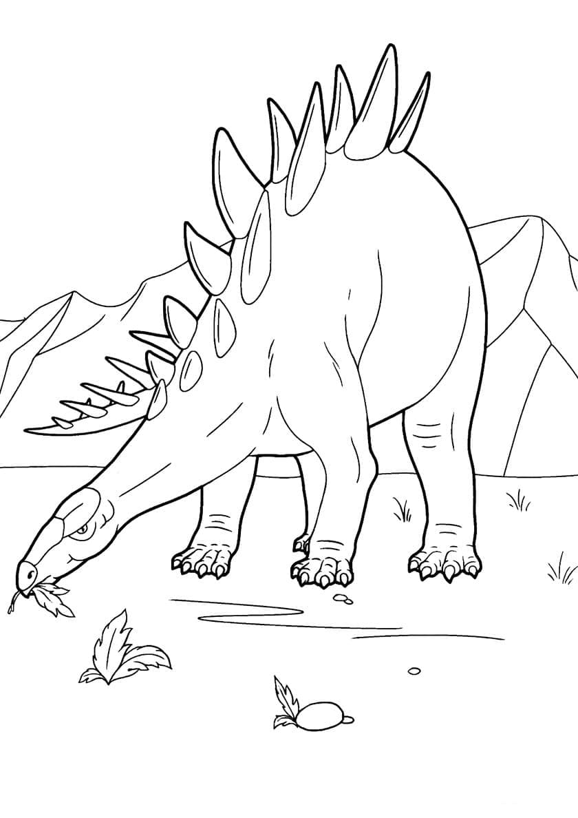 Stegosaurus memakan rumput liar