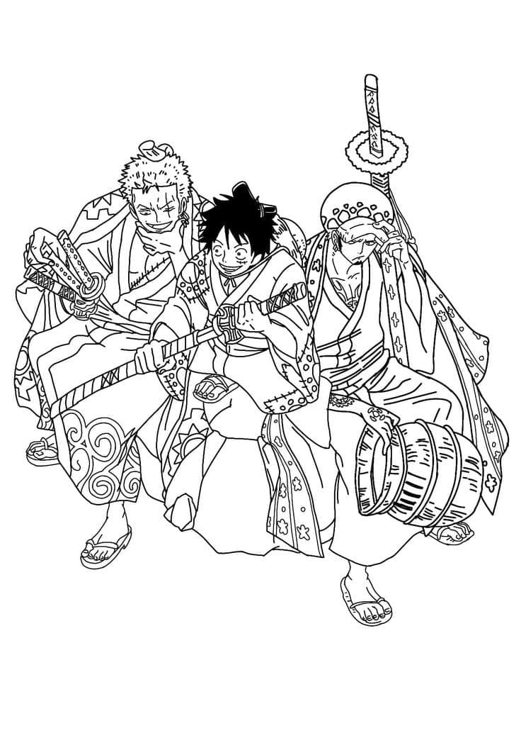Zoro, Luffy dan Law