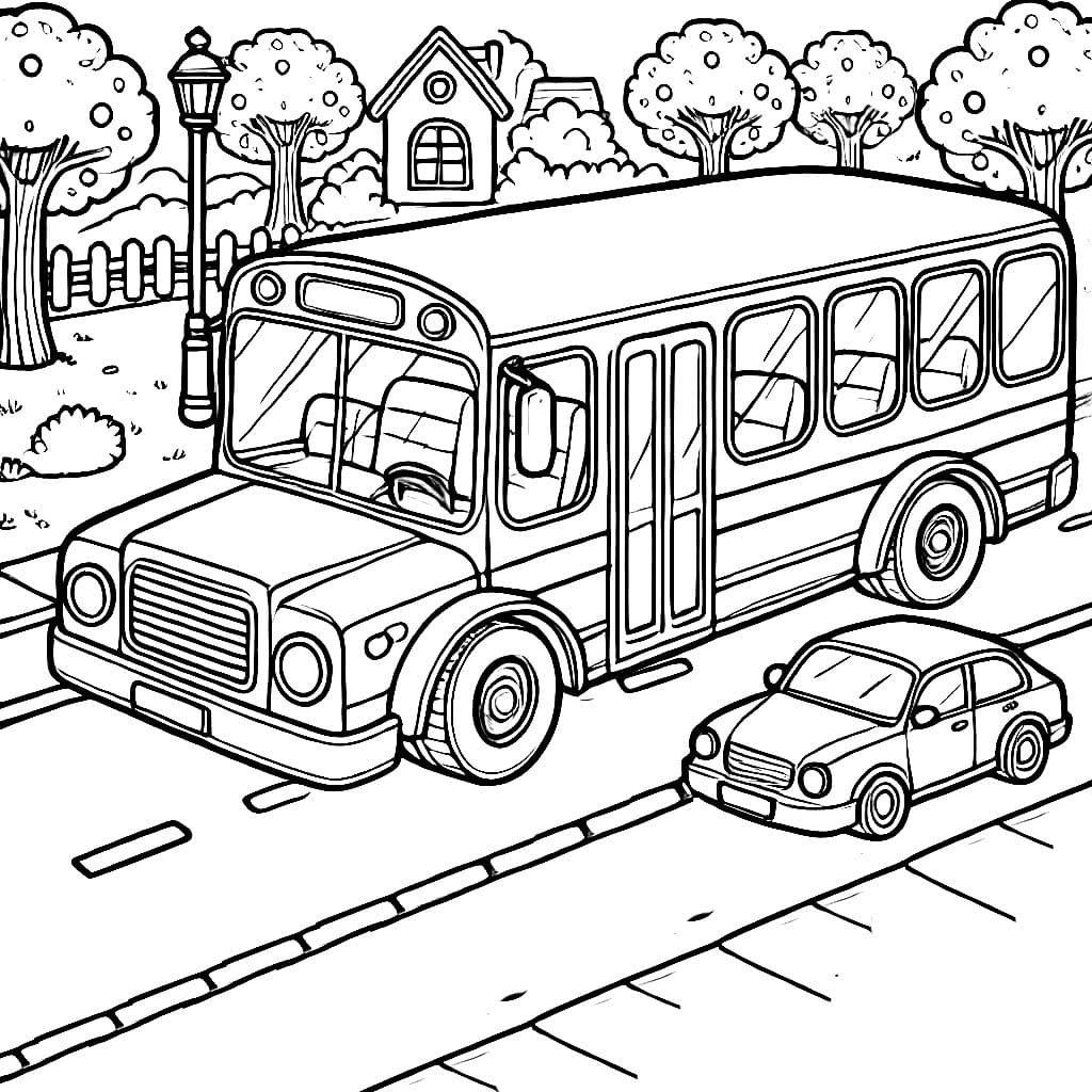 Bus besar dan mobil kecil