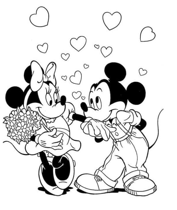 Mickey Mouse dan Minnie Mouse Jatuh Cinta