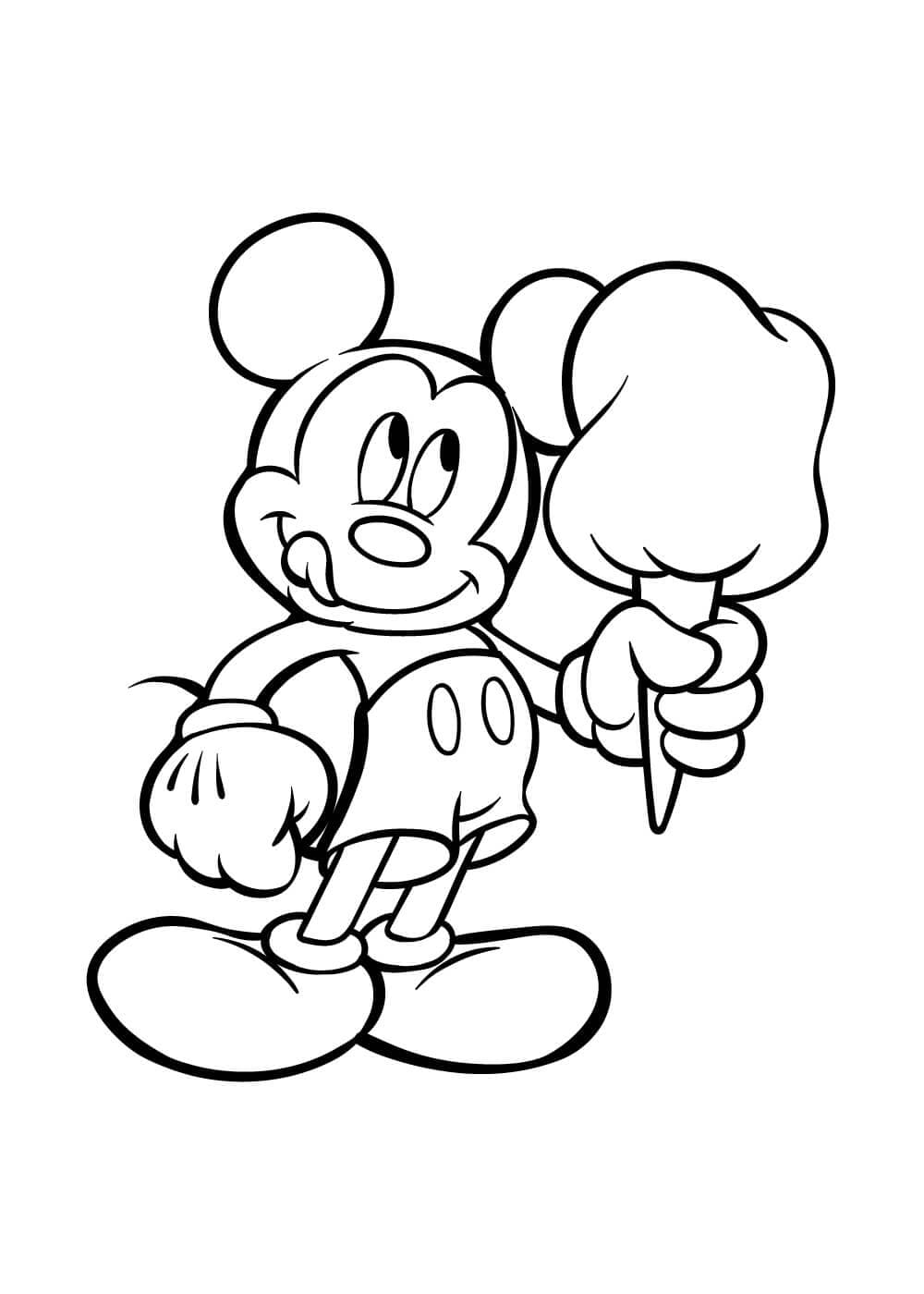 Mickey Mouse Memegang Es Krim