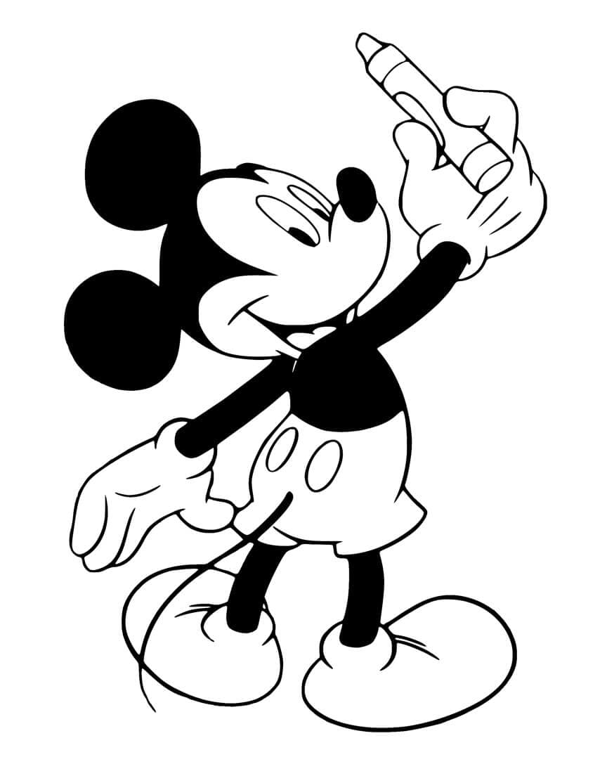 Mickey Mouse Memegang Krayon