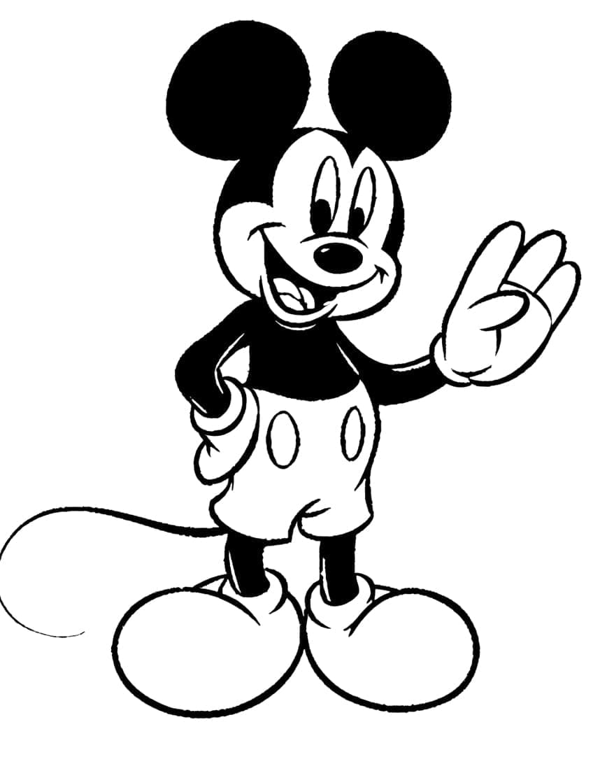 Mickey Mouse sedang Melambaikan Tangan