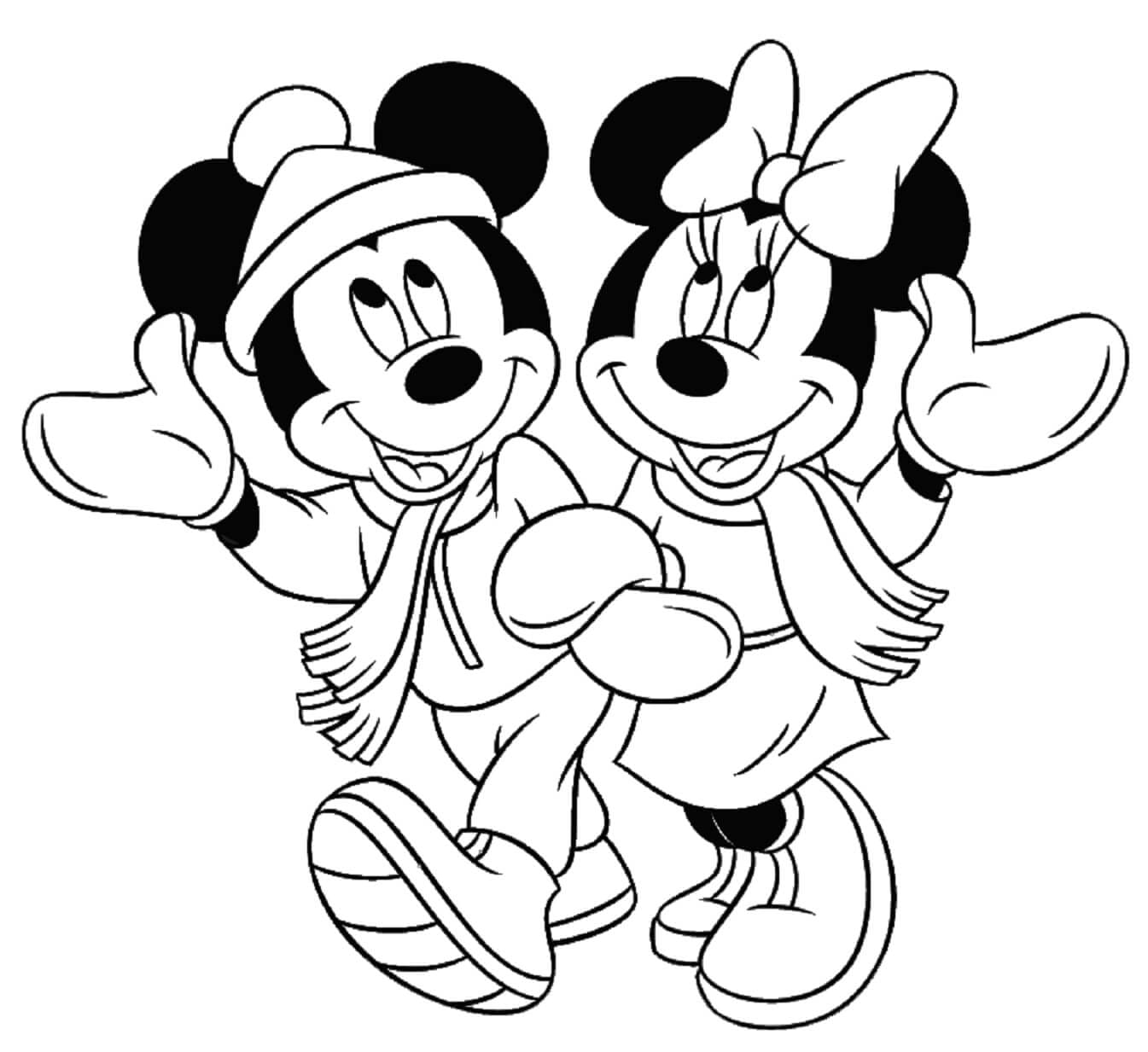 Minnie dan Mickey Mouse Berjalan