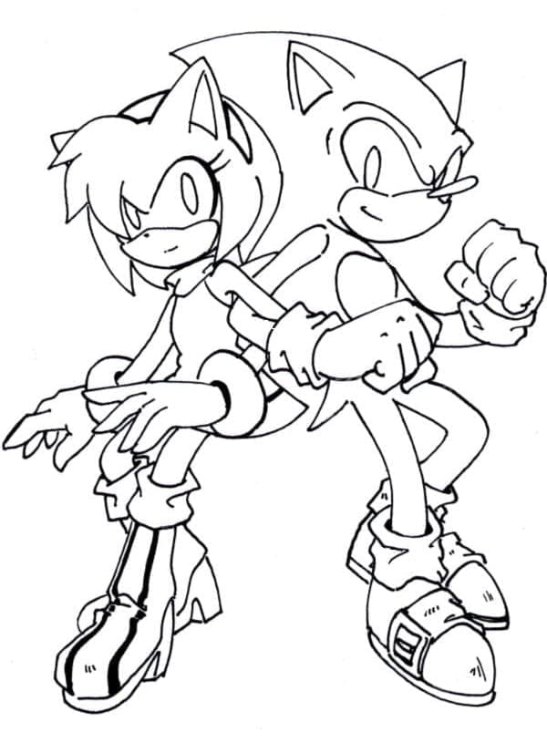 Amy Rose dengan Sonic