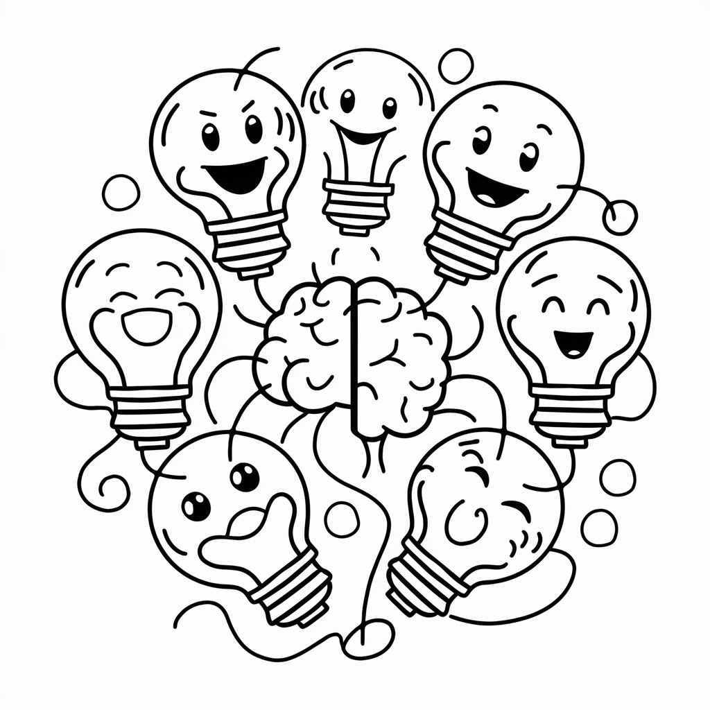 Bola lampu lucu dengan otak