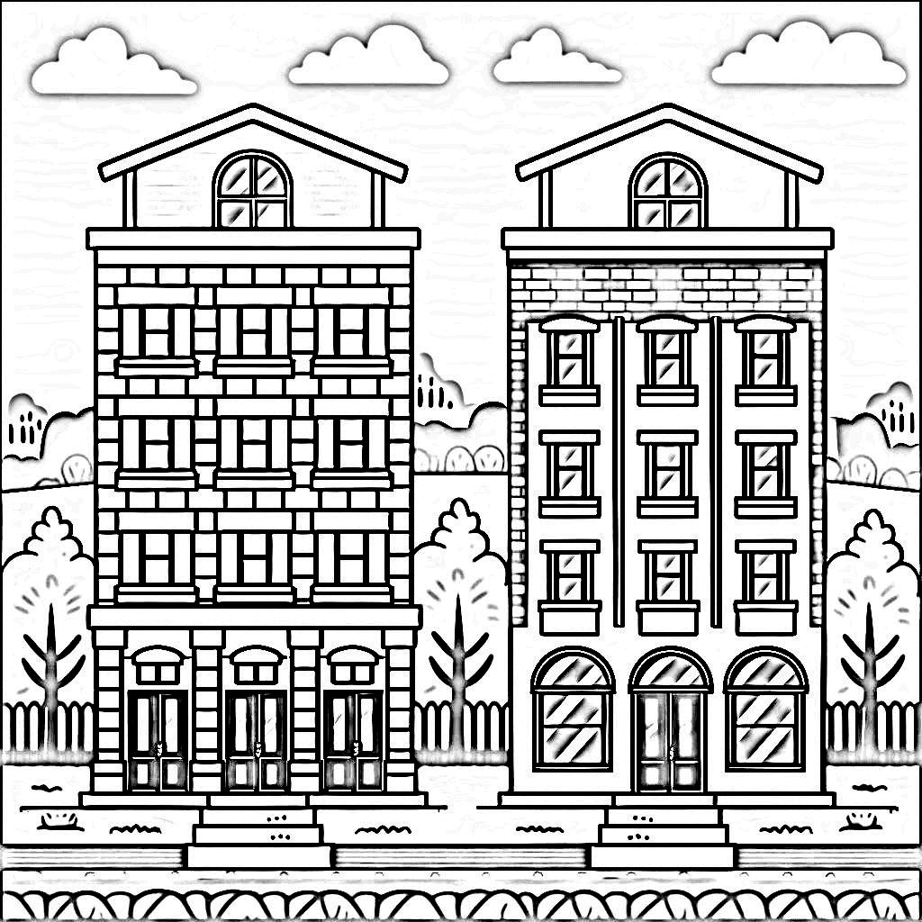 Gambarlah dua gedung