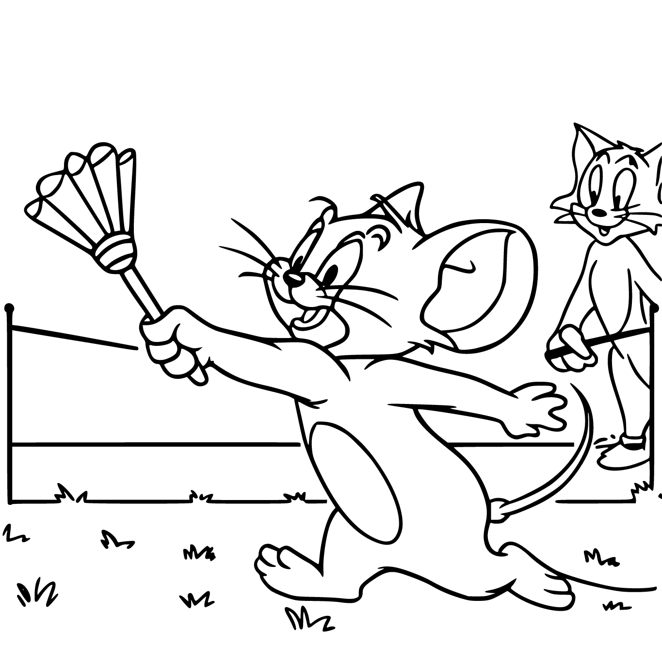 Jerry bermain bulutangkis