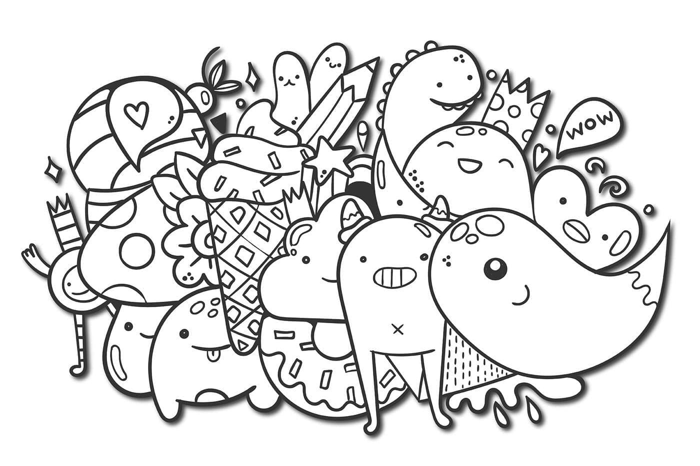 Monster Lucu Seni Doodle