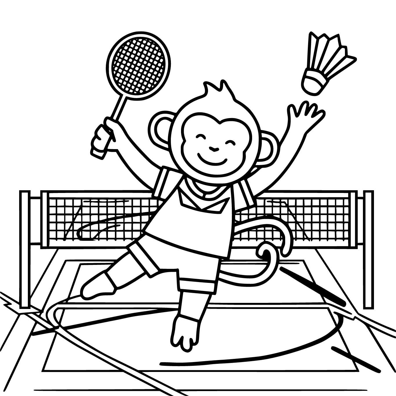 Monyet lucu bermain bulutangkis