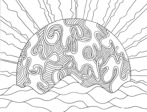 Senja Berwarna-warni di Laut