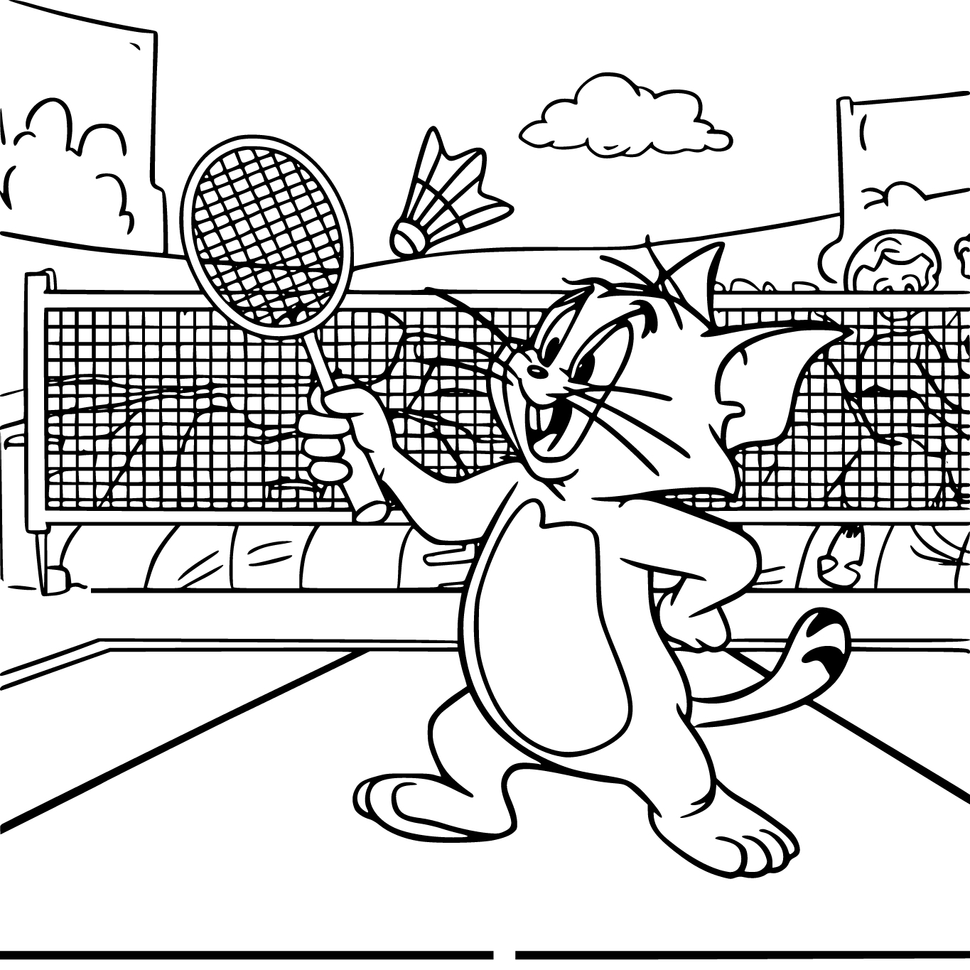 Tom kecil bermain bulutangkis