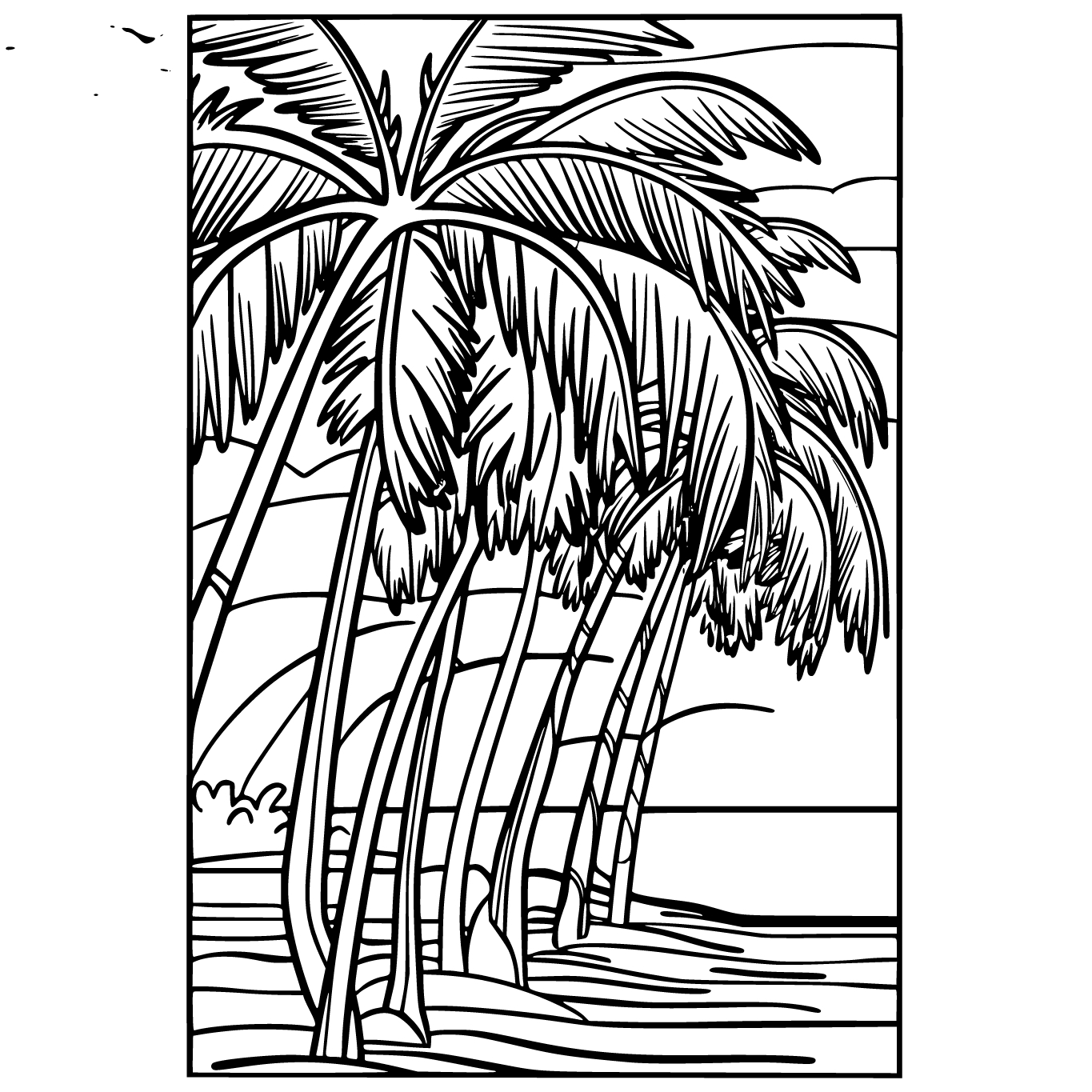 Deretan kelapa di tepi pantai