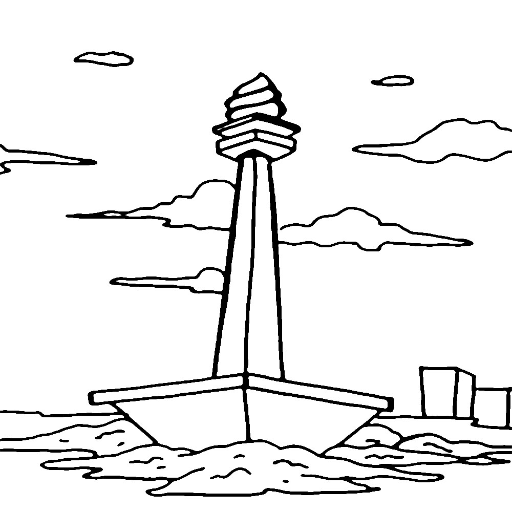 Monumen Nasional dan awan