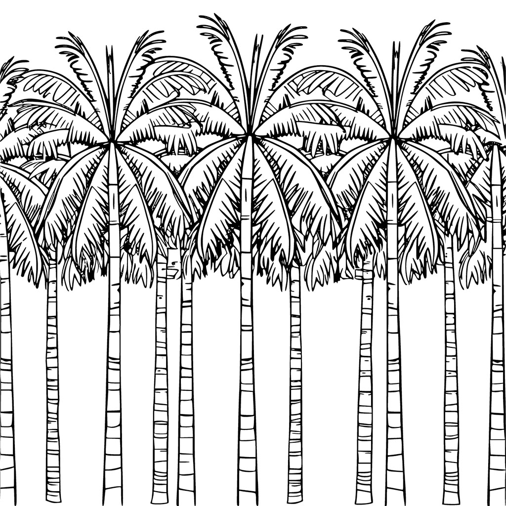 Pohon kelapa yang tinggi