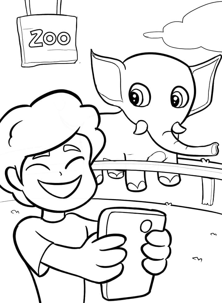 Anak Laki-laki Di Kebun Binatang