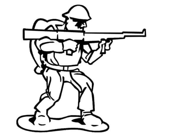 Pria Militer Dengan Helm Dengan Pistol