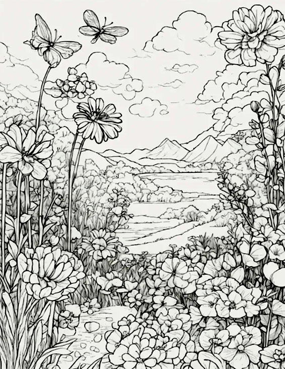 Surga kupu-kupu dan bunga