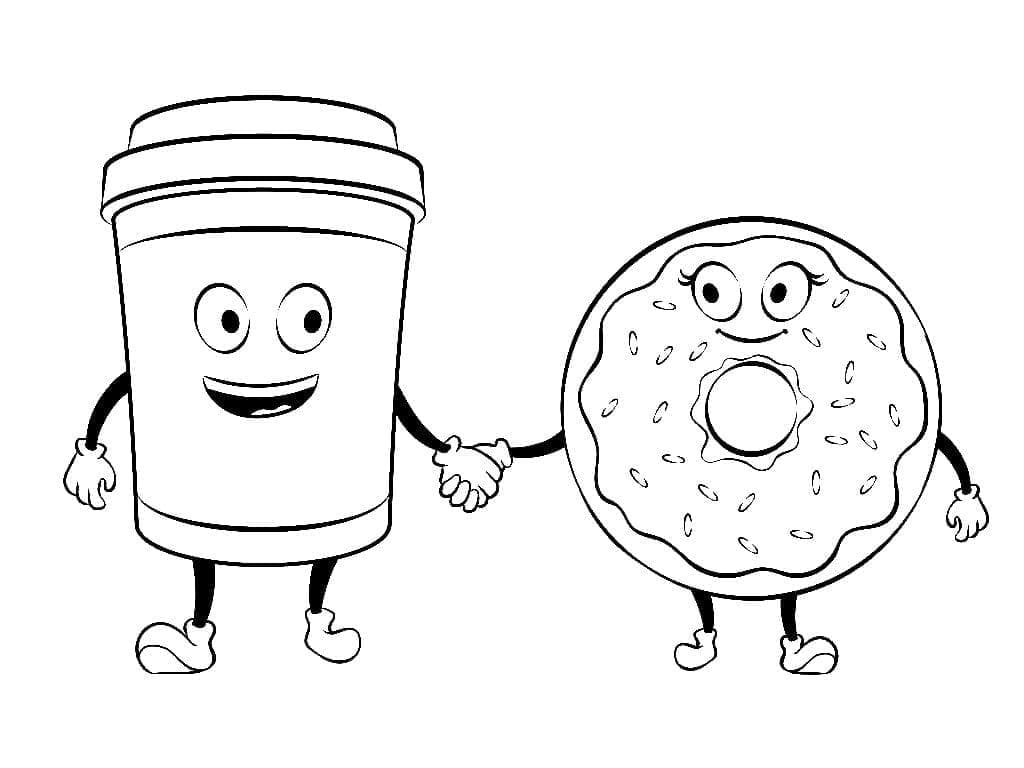 Kopi Kartun dan Donat