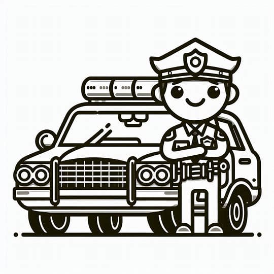 Mobil Polisi yang Bagus dengan polisi.H