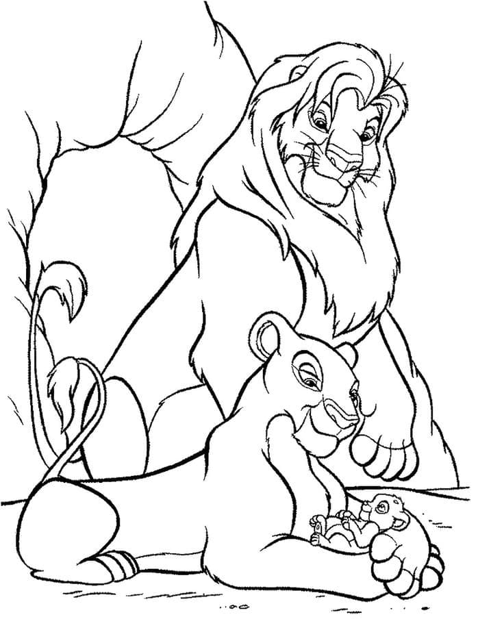 Mufasa Nala dan putra mereka Simba