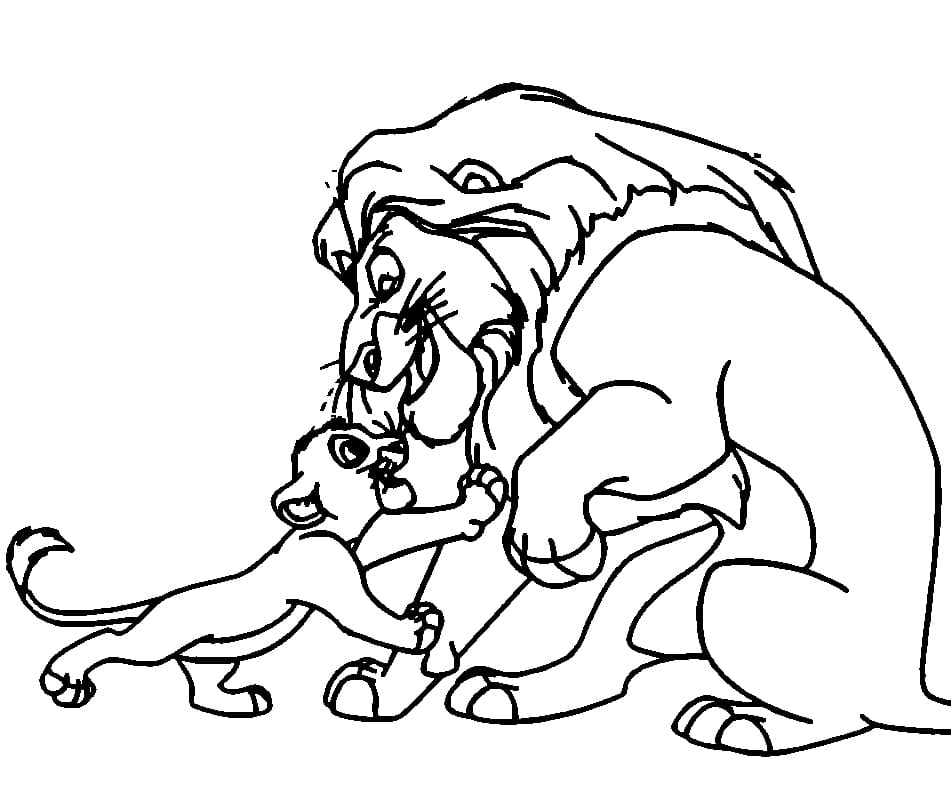 Raja Singa Mufasa bersama Simba