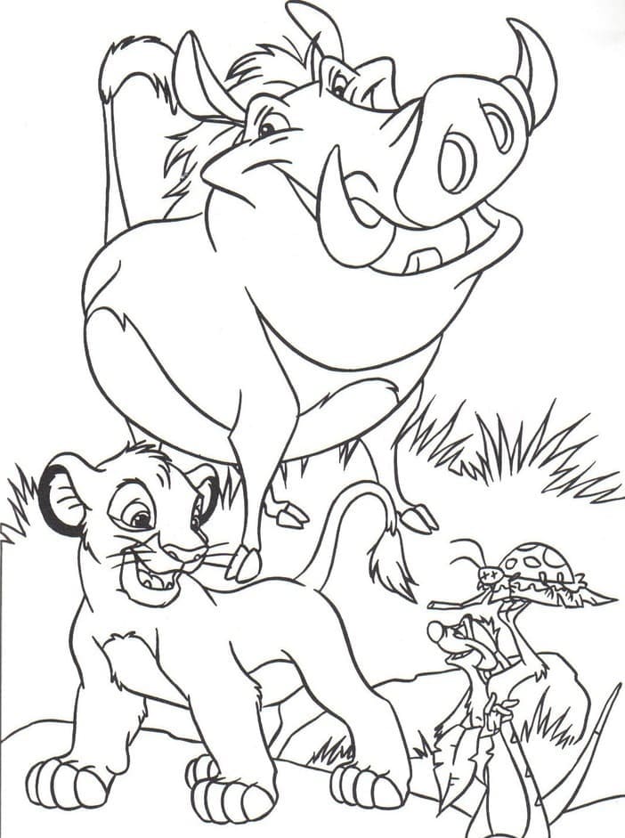 Timon Pumbaa dengan teman mereka Simba