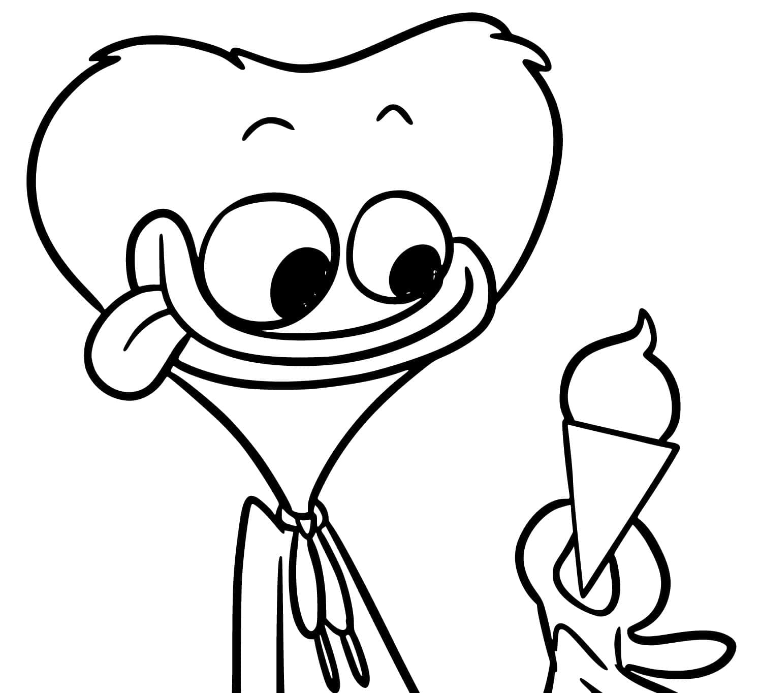 Huggy Wuggy dengan Es Krim