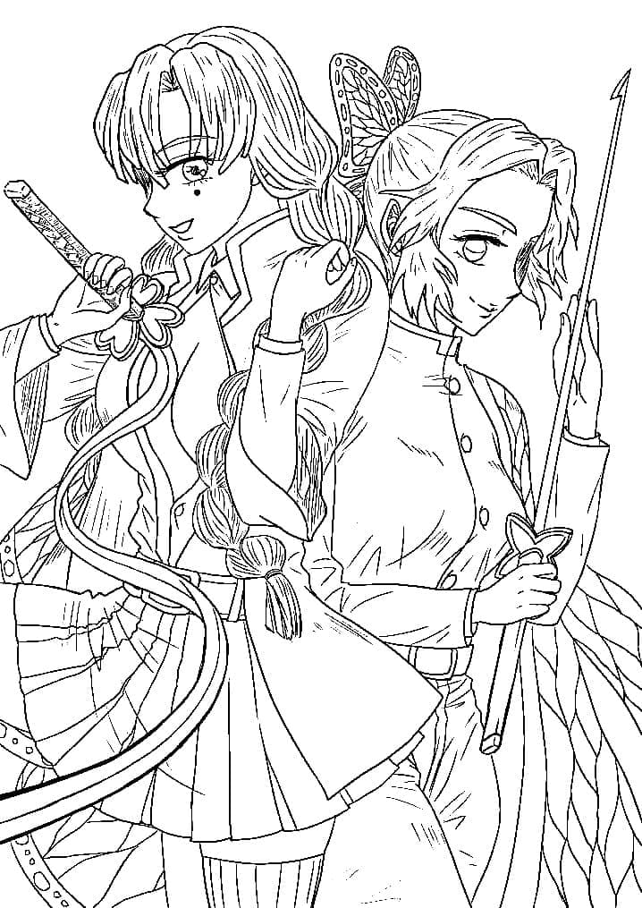 Mitsuri Kanroji dan Shinobu Kochou