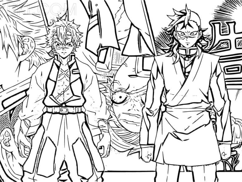 Sanemi dan Genya di Demon Slayer